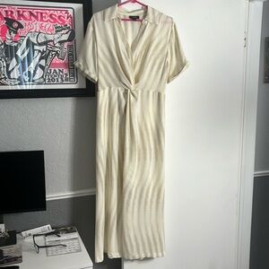 Alfani Beige Collared Midi Dress